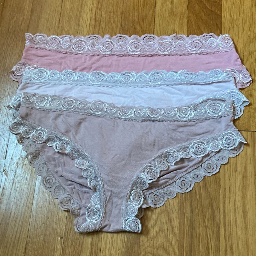 Laura Ashley 3 pairs Lace Trimmed Panties -  Size L